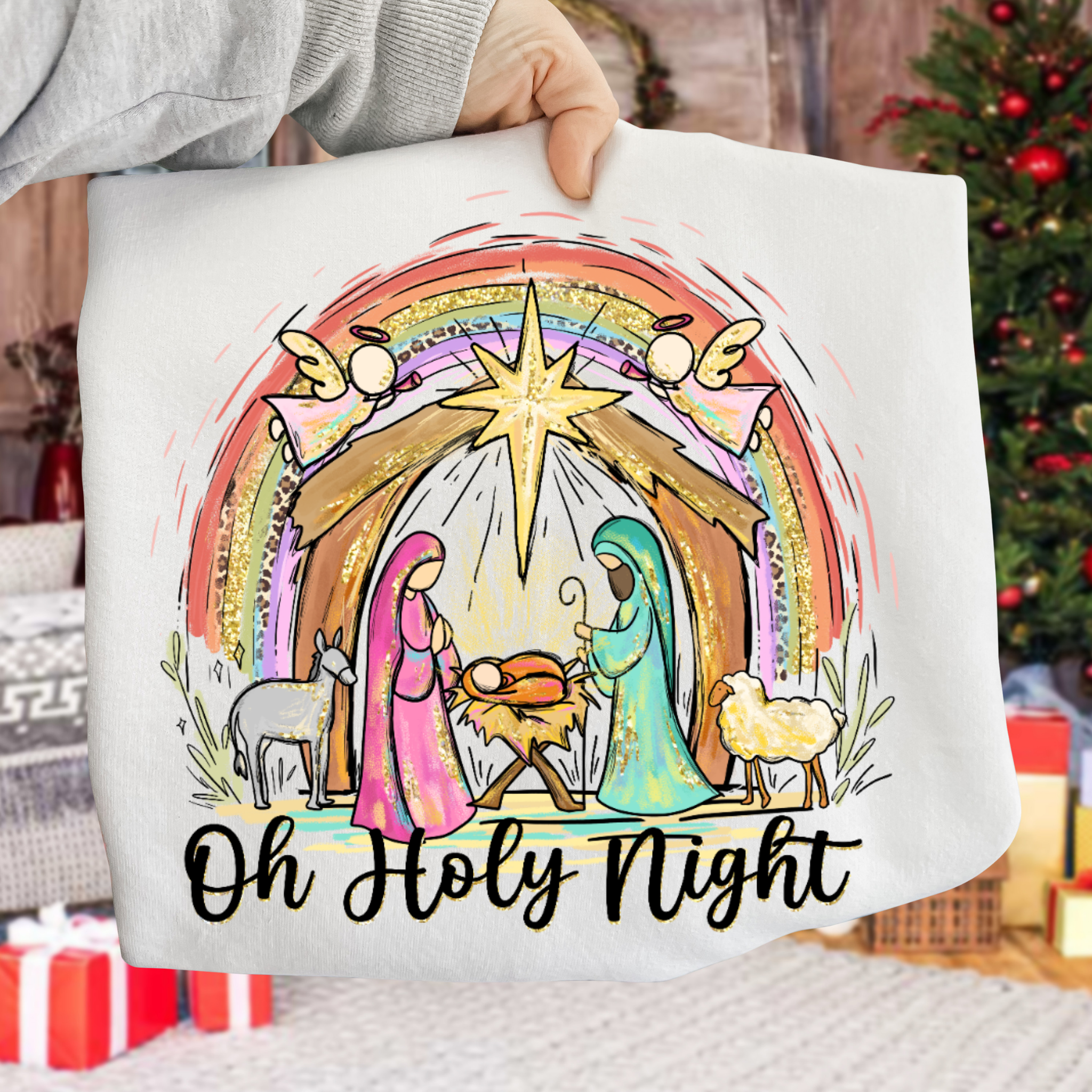 Oh Holy Night Christian DTF Transfer