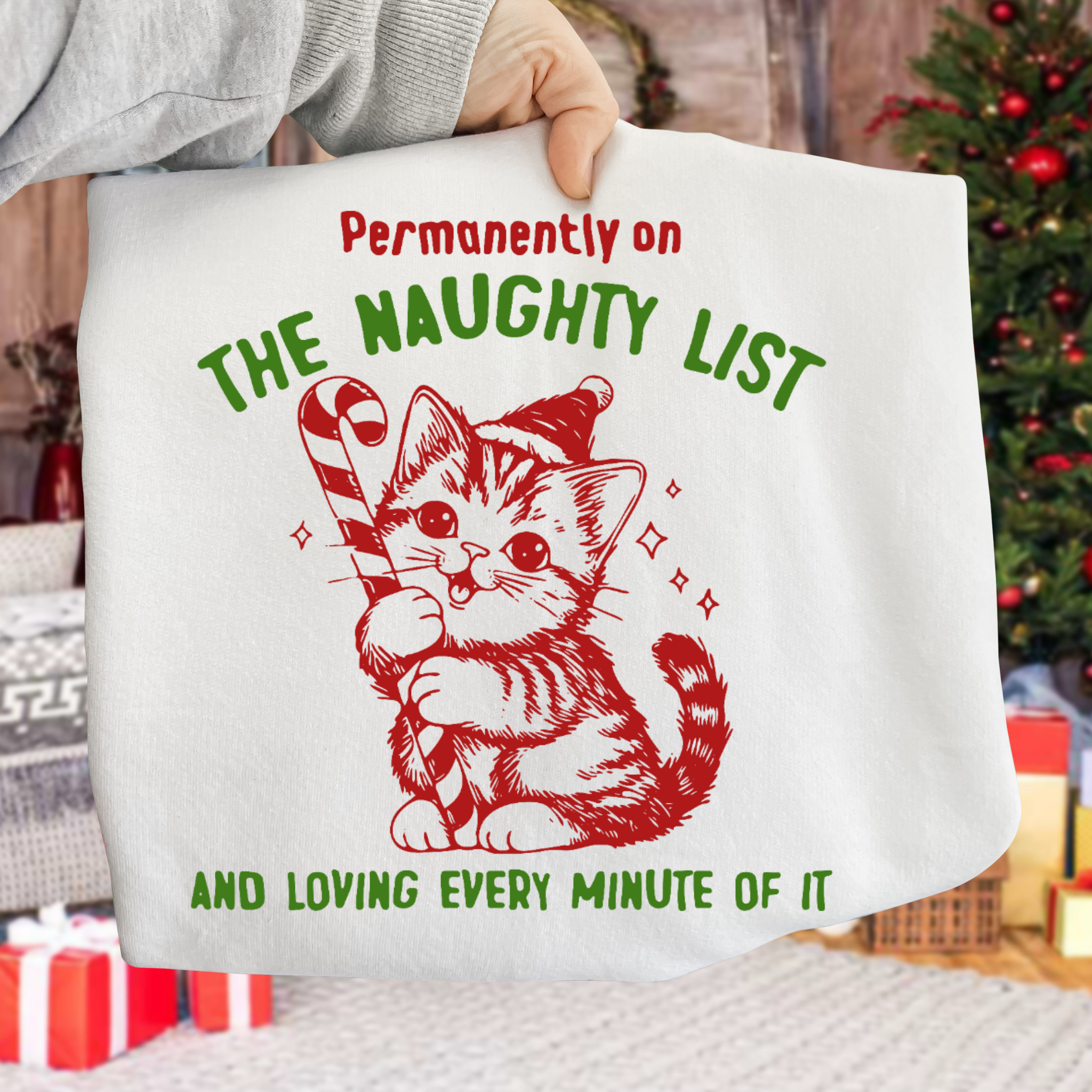 Funny Cat Christmas DTF Transfer