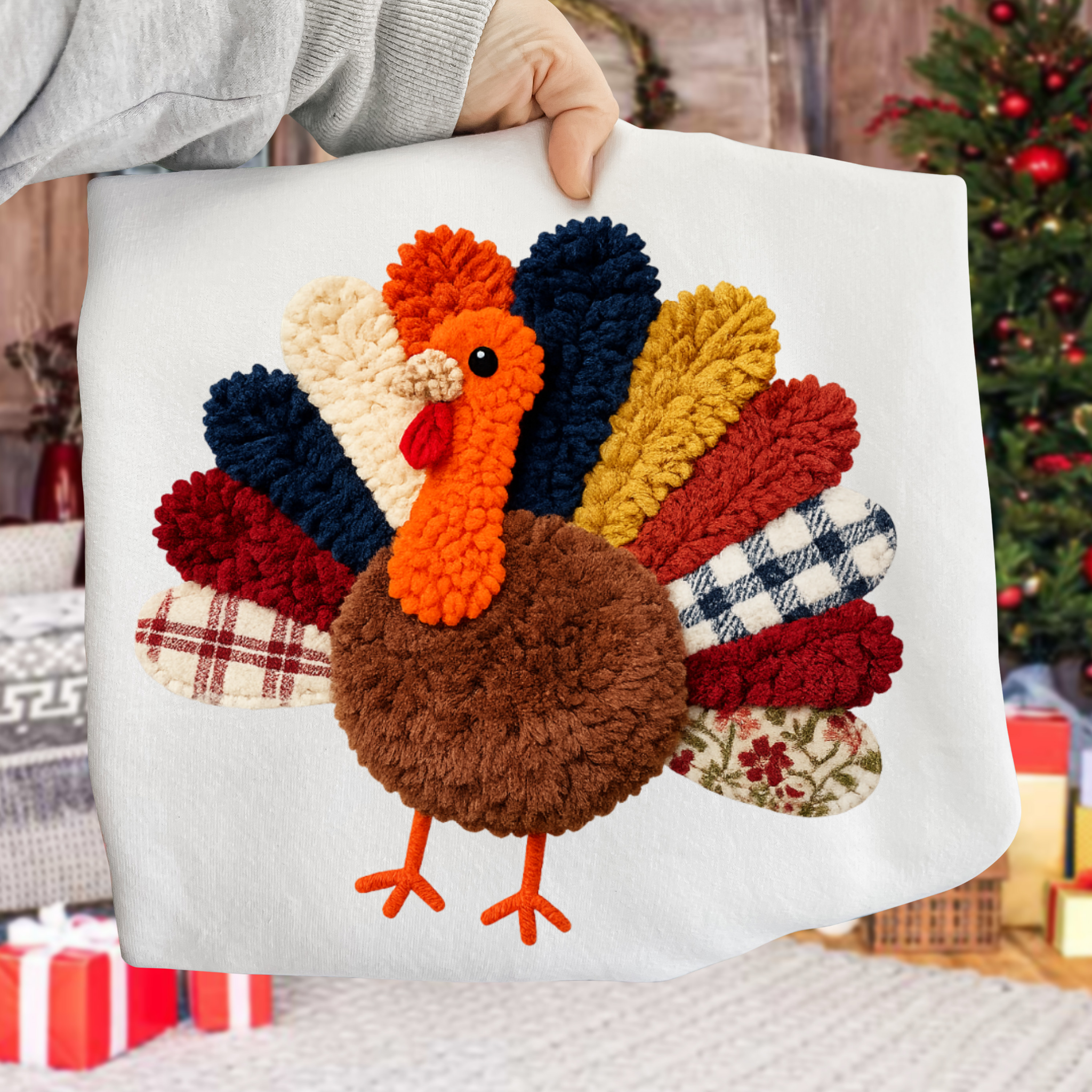 Faux Quilted Turkey Thanksgiving DTF Transfers