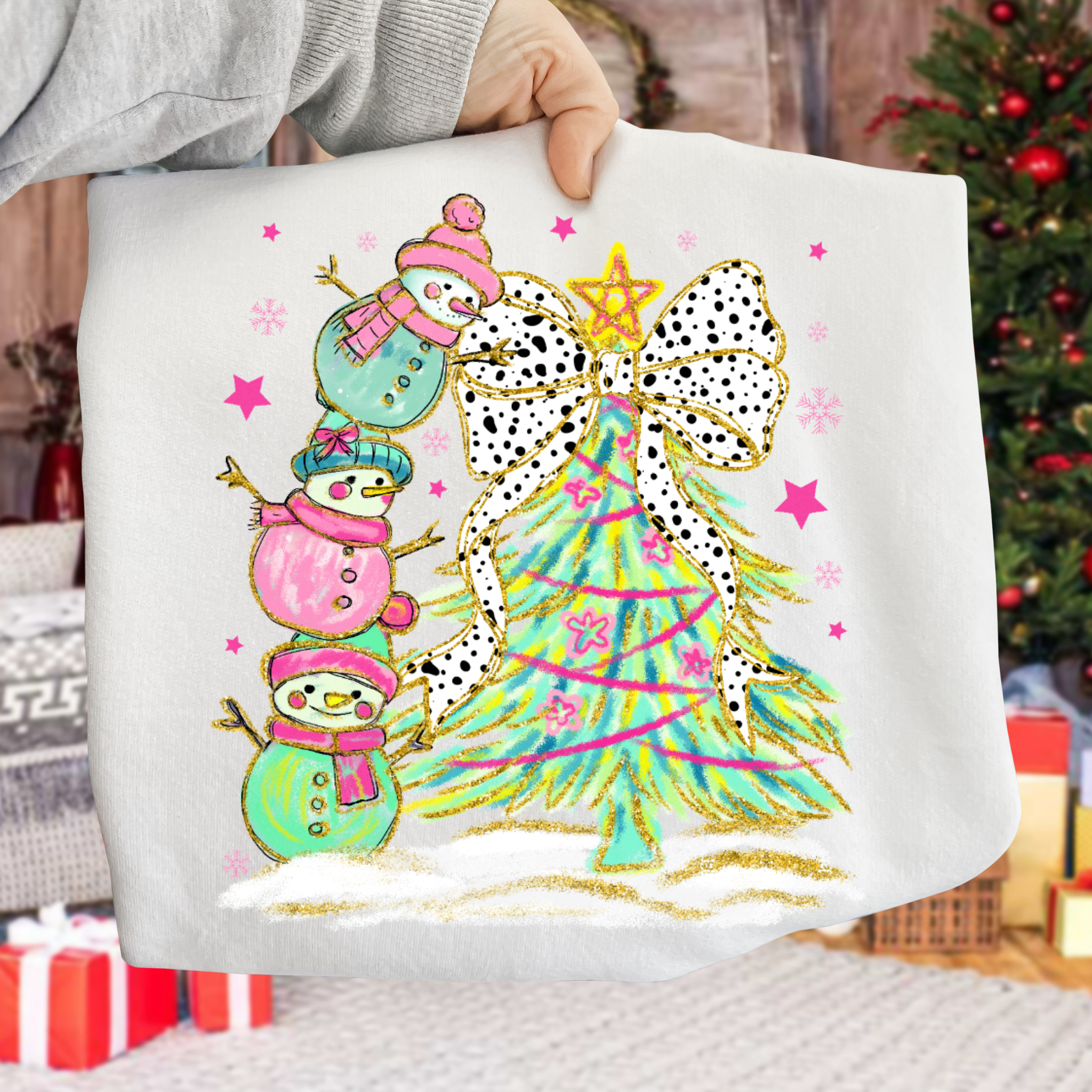 Colorful Christmas Tree DTF Transfer