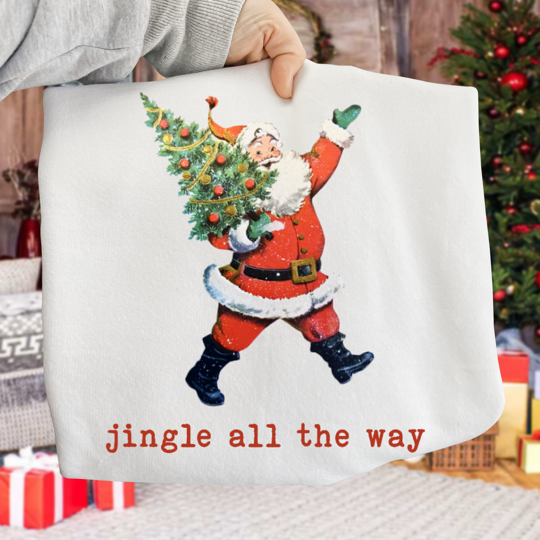 Jingle The Way Santa Christmas DTF Transfer
