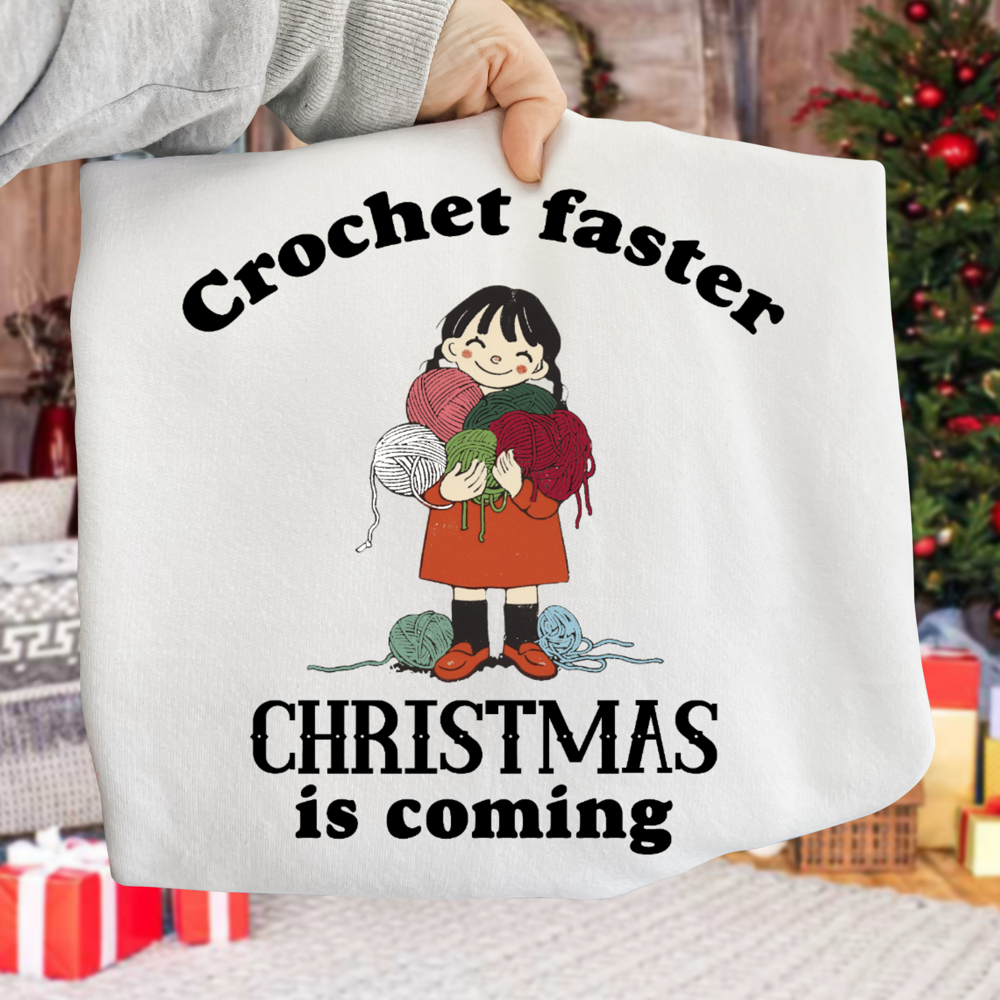 Crochet Faster Christmas Is Coming DTF Transfer