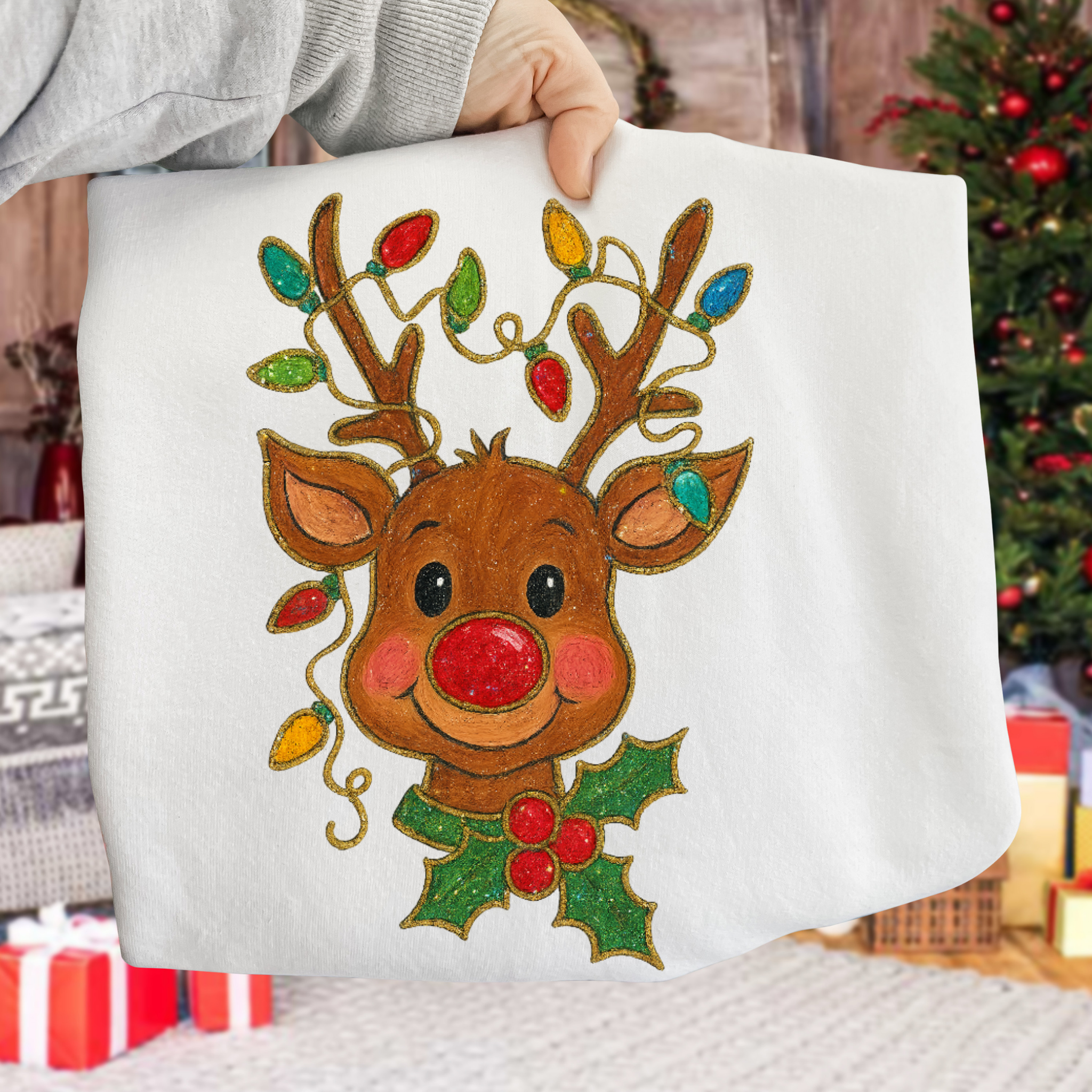 Christmas Reindeer Printed DTF Transfer