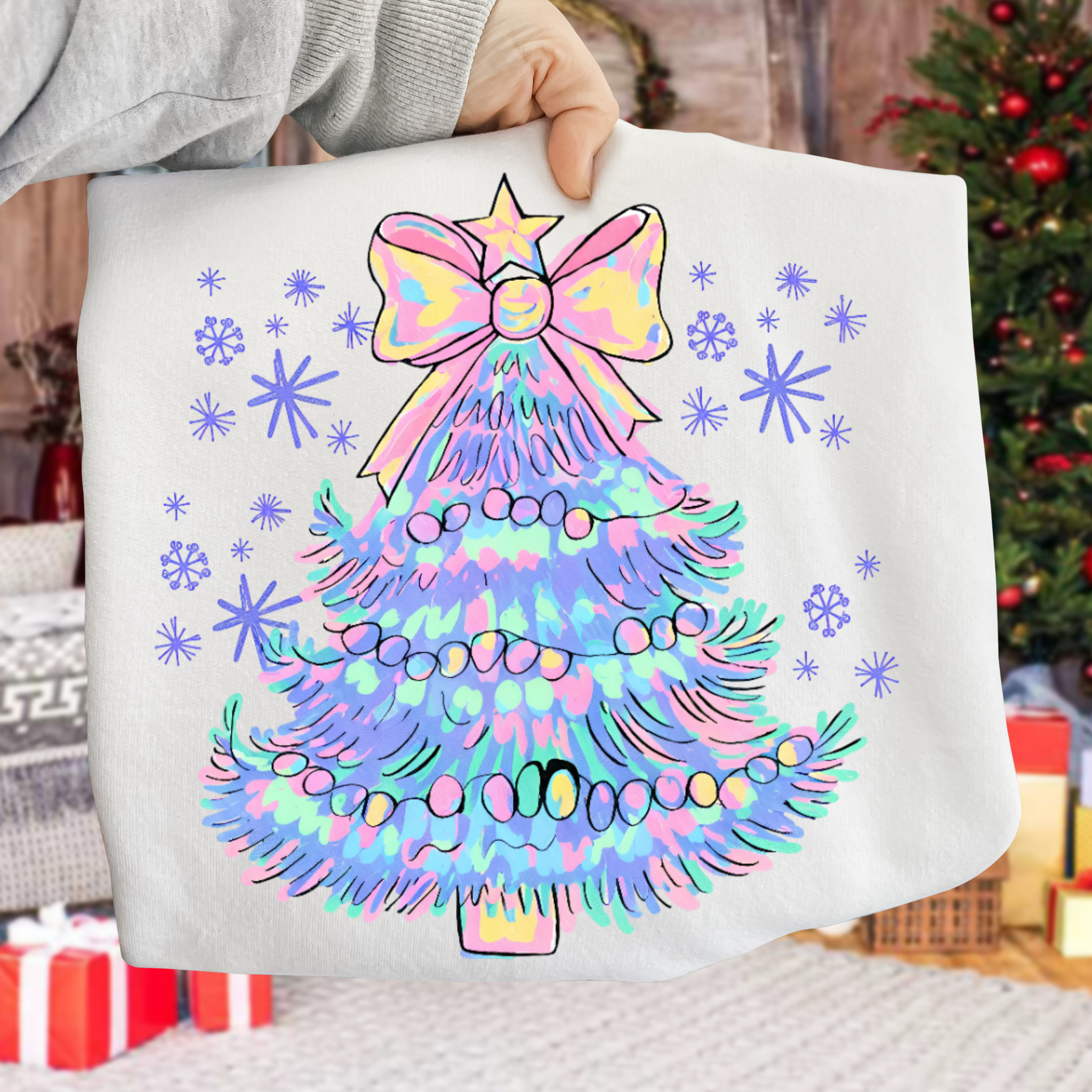 Vibrant Christmas Tree DTF Transfer