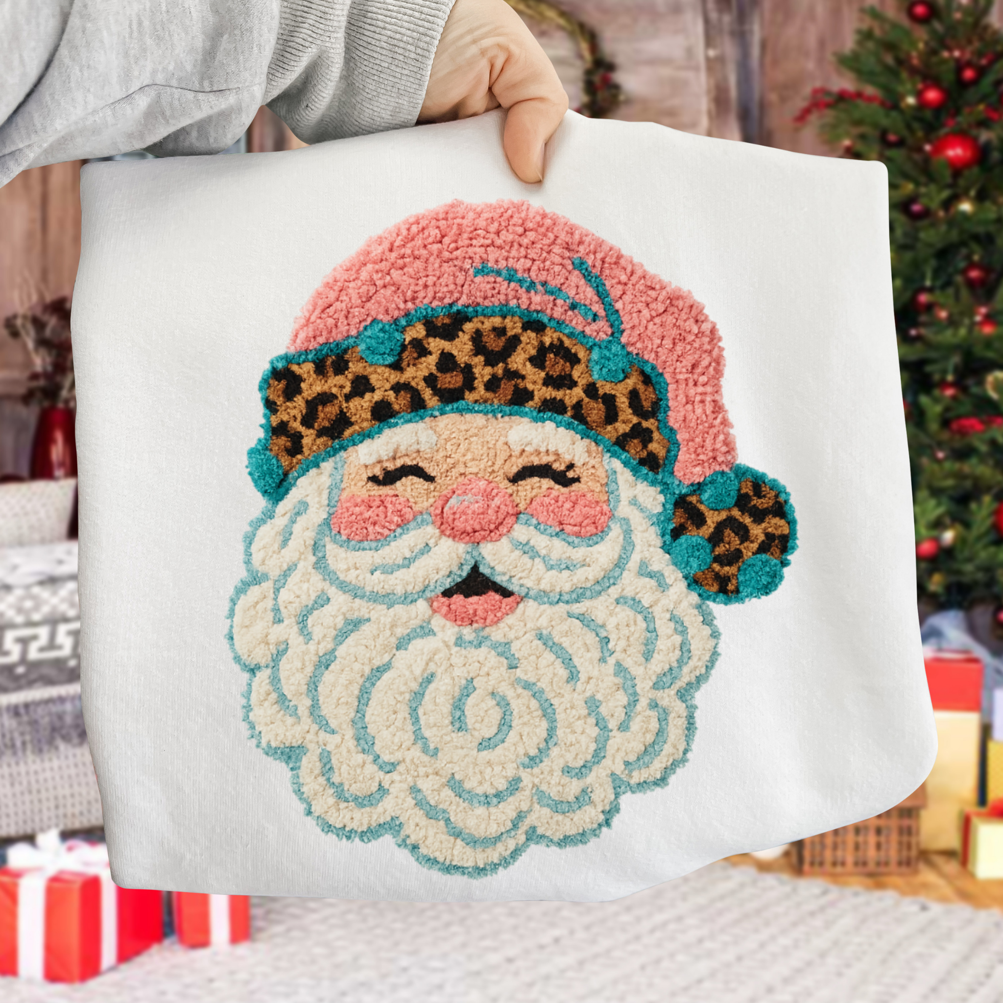 Latch Hook Rug Santa Claus Faux DTF Transfer