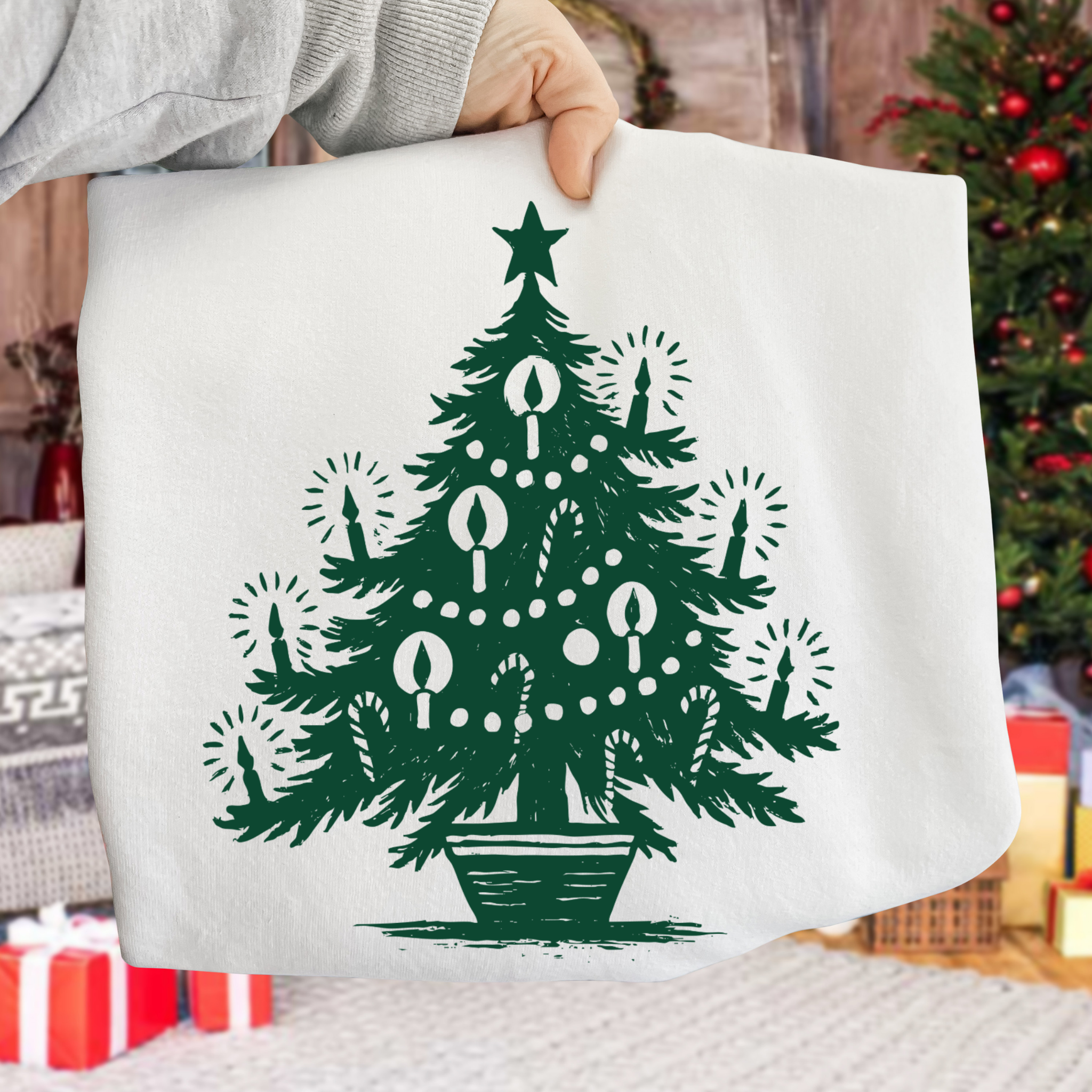 Green Christmas Tree DTF Transfer