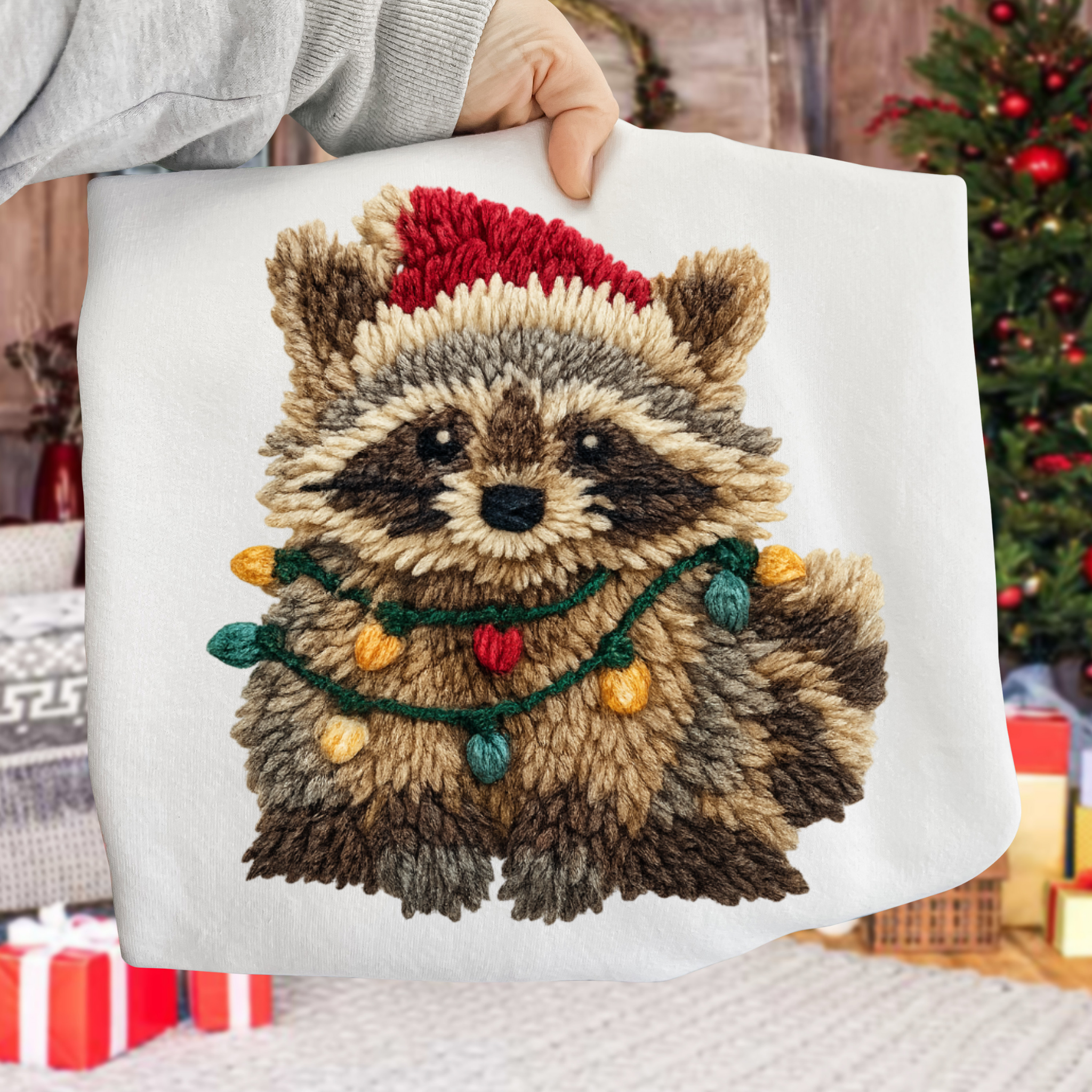 Funny Raccoon Christmas DTF Transfer
