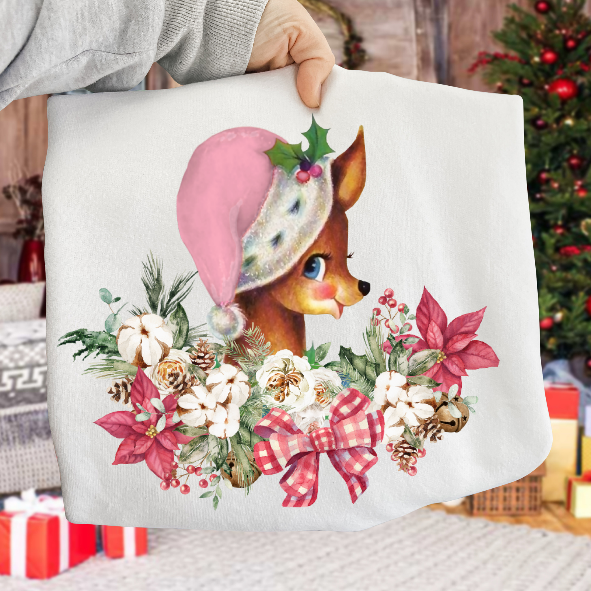 Floral Christmas DTF Transfer