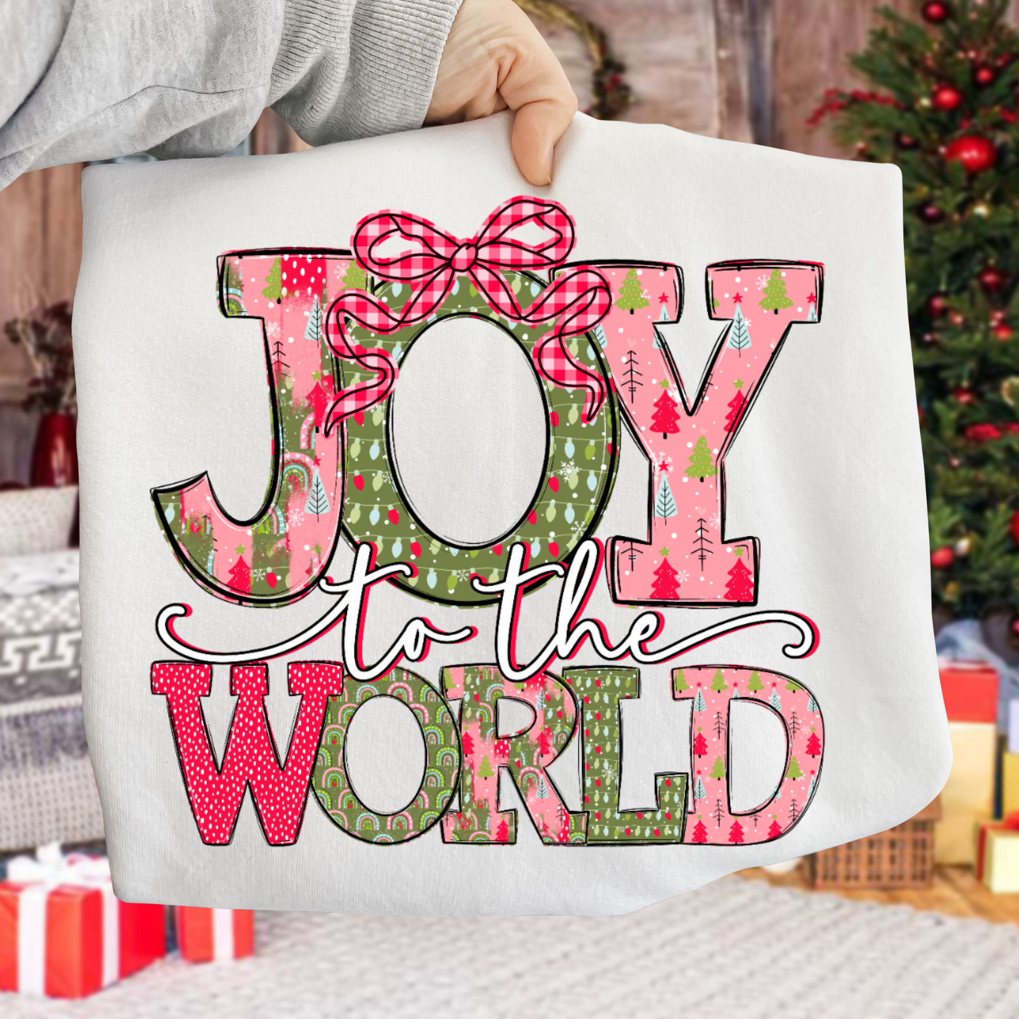 Joy The World Christmas DTF Transfer