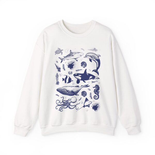 Sea Animals Vintage Sweatshirt, Ocean Lover Cozy Sweater